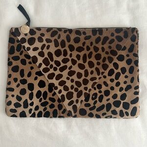 Clare V. Leopard Print Clutch
